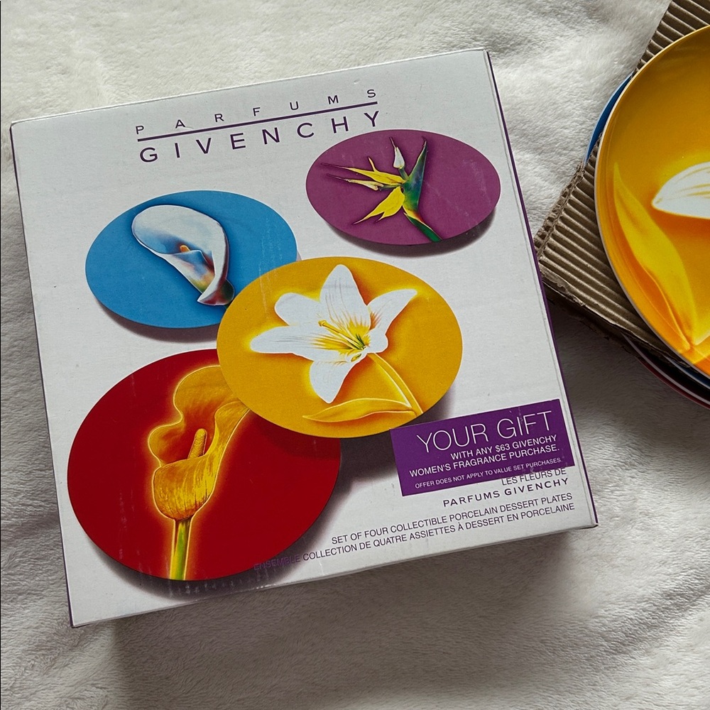 Givenchy Floral Dessert Plates (Set of 4) 8” Round